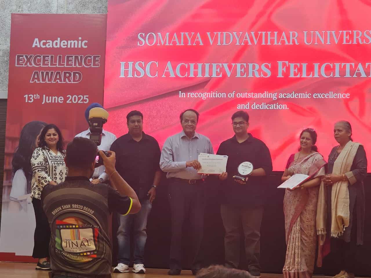 award ceremony at Somaiya Vidyavihar University